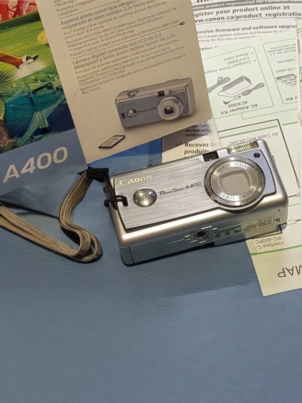Canon PowerShot A400 Compact Digital Camera in Silver with Wrist Strap